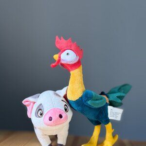 Disney Moana Pua the Pig & Heihei the Rooster Small Stuffed Plushies Set of 2